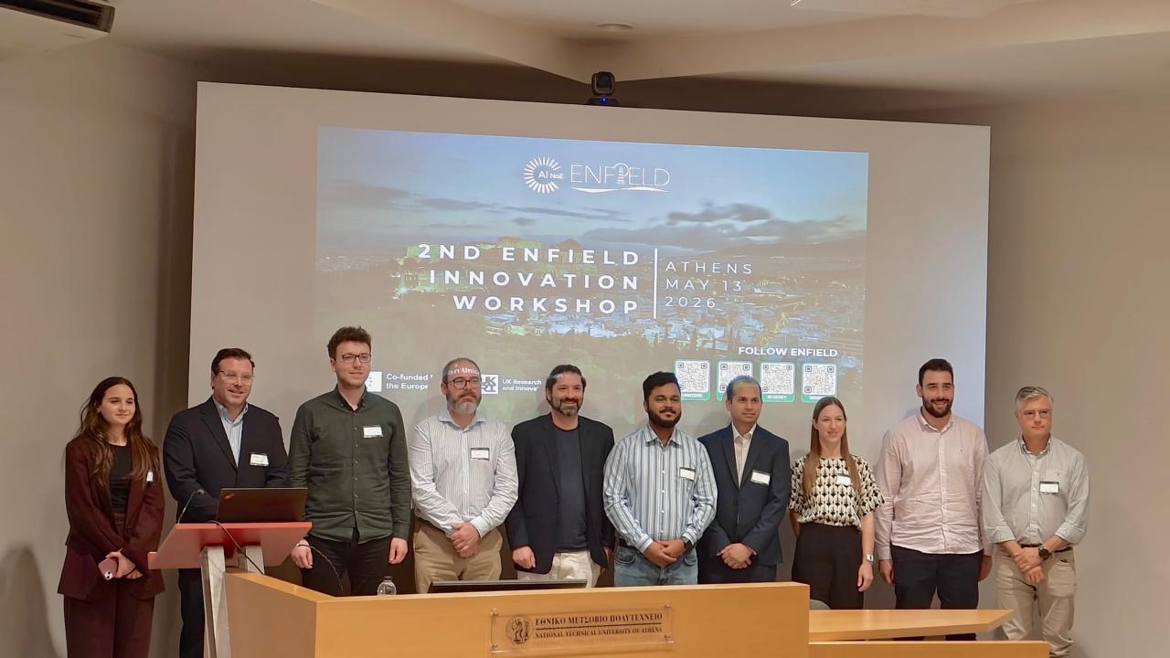 PlanetIQ team at the 2nd ENFIELD Innovation Workshop, National Technical University of Athens, May 2026